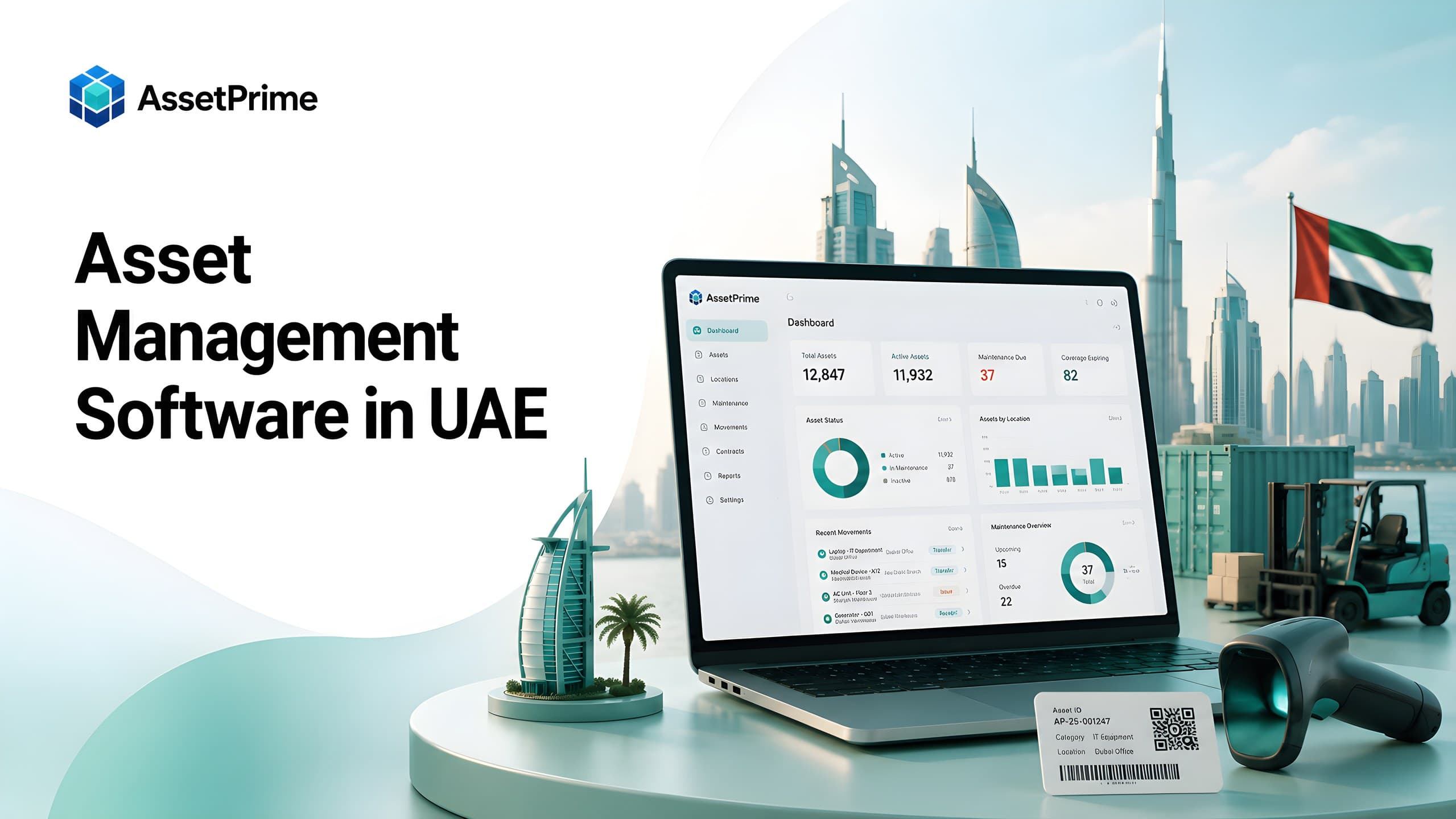 Asset management software in UAE for barcode tracking, multi-branch visibility, maintenance, audits, and lifecycle control
