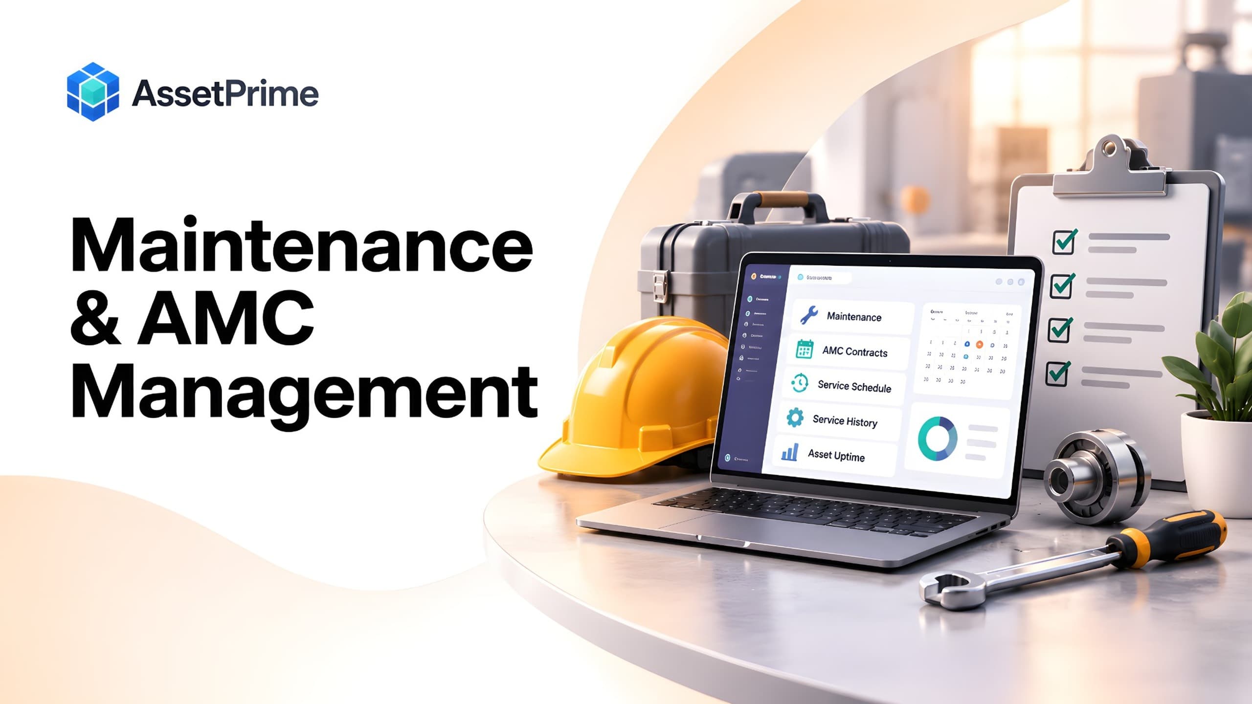 Maintenance and AMC management guide showing preventive maintenance schedules, service history, contract renewals, vendors, costs, and asset coverage